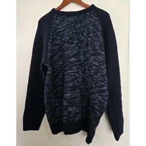 Kamro Sweater Mens Blue XL USA Knit Wool Blend Grandpa Warm Heavy